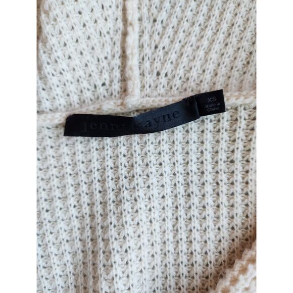 Jenni Kayne Wool/Cashmere Hooded Waffle Knit Long Cardigan Sz XS Oatmeal #1K501 - Picture 10 of 15